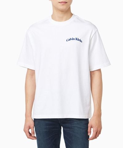 Calvin Klein - Áo Thun Tay Ngắn Nam Relaxed Short Sleeve 16S Front Back Build