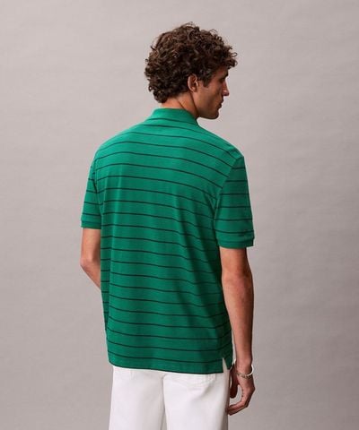 Calvin Klein - Áo Polo Nam Short Sleeve Striped Pique Monogram Polo