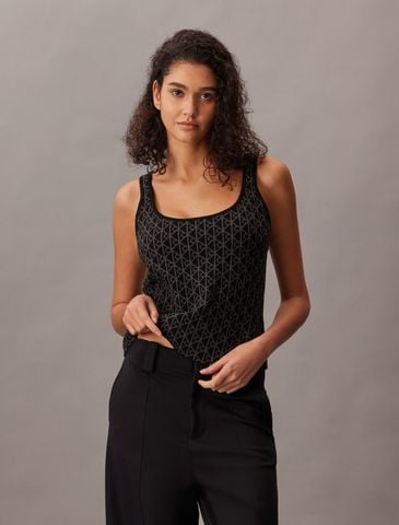 Calvin Klein - Áo Len Nữ Monogram Tank Cardigan Twinset