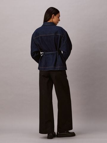 Calvin Klein - Áo Khoác Jean Nữ Denim Cinched Belted Jacket