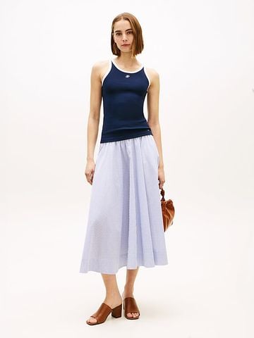Tommy Hilfiger - Chân Váy Nữ Logo Waistband Midi A-Line Skirt