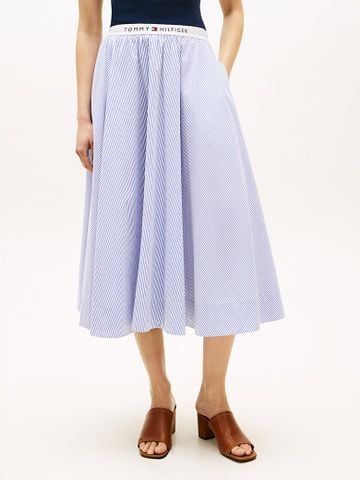 Tommy Hilfiger - Chân Váy Nữ Logo Waistband Midi A-Line Skirt