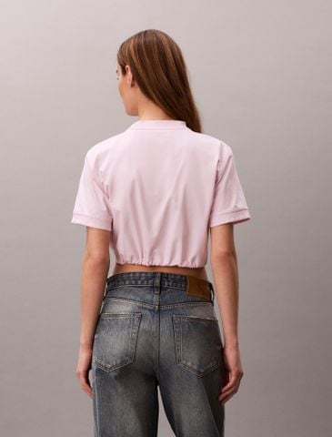 Calvin Klein - Áo Thun Nữ Cropped Tie Waist Logo T-shirt