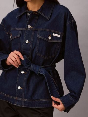 Calvin Klein - Áo Khoác Jean Nữ Denim Cinched Belted Jacket
