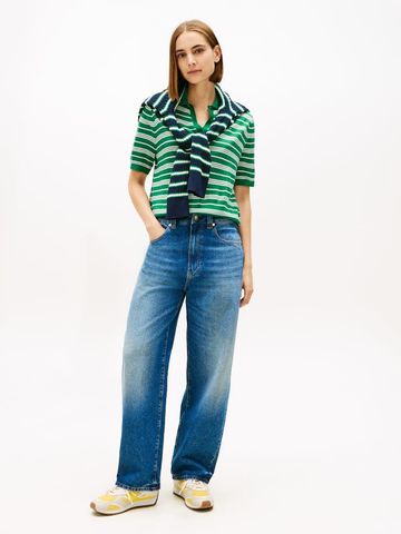 Tommy Hilfiger - Áo Thun Có Cổ Nữ Merino Silk Short Sleeve Polo Neck Sweater