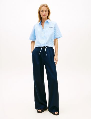 Tommy Hilfiger - Áo Sơ Mi Tay Ngắn Nữ Asia Fit Poplin Short Sleeve Shirt