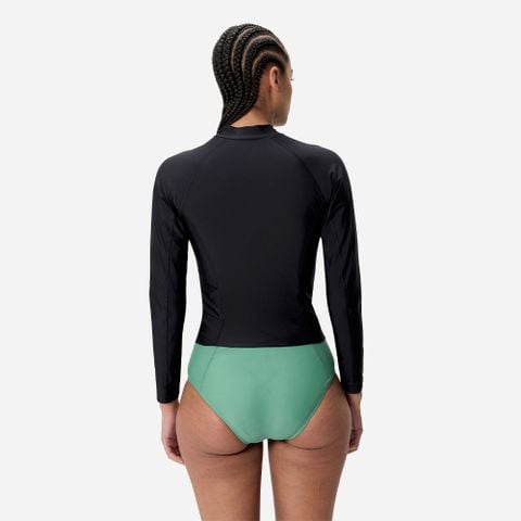 Speedo - Áo Rashguard Nữ Long Sleeve Solid Zip Rash Guard - 2