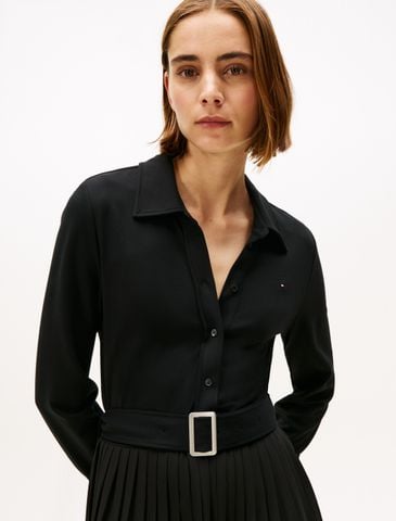 Tommy Hilfiger - Đầm nữ Interlock Mix Media Polo Dress