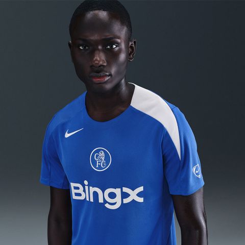 Nike - Áo đá banh Nam Men's Chelsea F.C. Strike Third Dri-Fit Total 90 Short-Sleeve Football T-Shirt - Blue