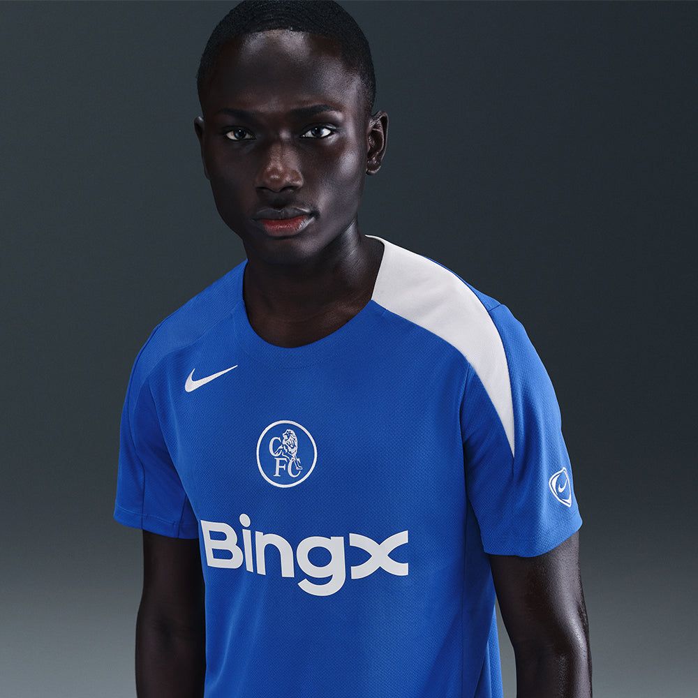 Nike - Áo đá banh Nam Men's Chelsea F.C. Strike Third Dri-Fit Total 90 Short-Sleeve Football T-Shirt - Blue