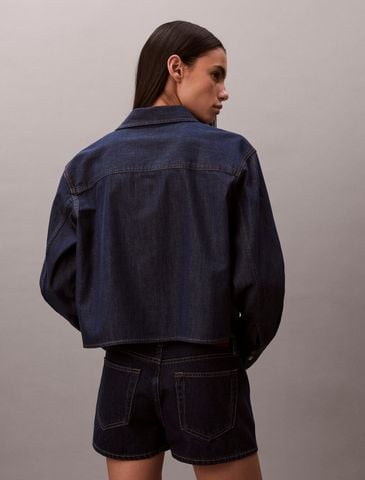 Calvin Klein - Áo Sơ Mi Nữ Cropped Denim Dad Shirt