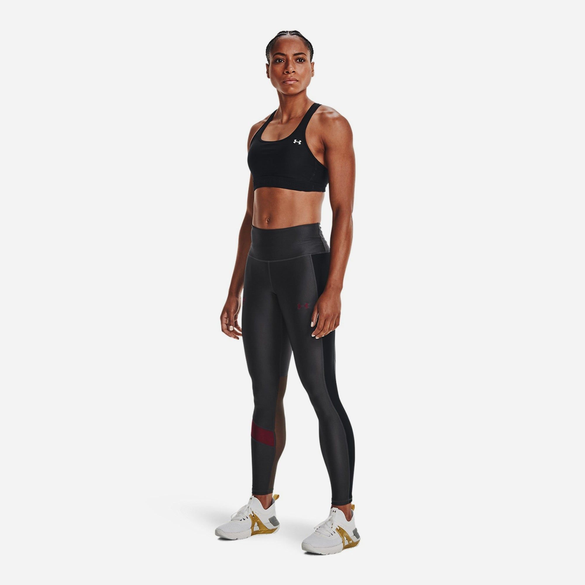 Under Armour - Quần dài ống bó thể thao nữ Project Rock Heatgear® No-Slip Waistband Tights