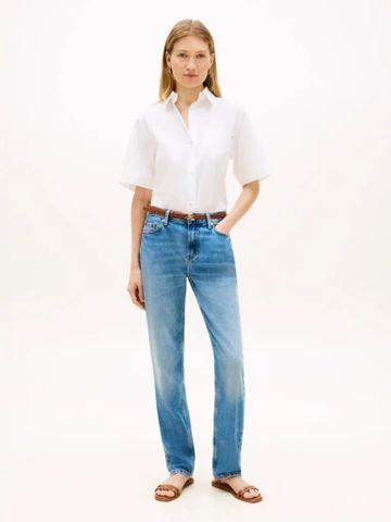 Tommy Hilfiger - Áo Sơ Mi Tay Ngắn Nữ Essential Poplin Short Sleeve Shirt