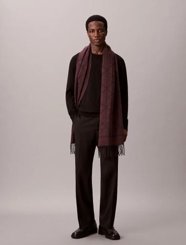 Calvin Klein - Khăn choàng cổ nam CK Emblem Fringes Scarf - 4