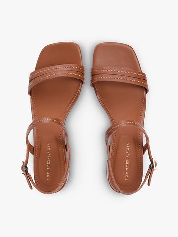 Tommy Hilfiger - Xăng Đan Nữ Leather Contrast Topstitch Block Heel Sandals