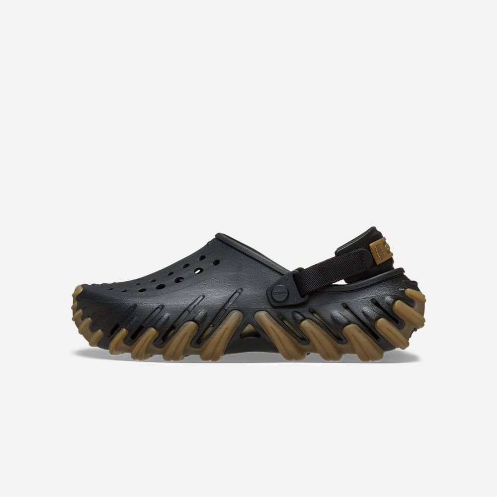 Crocs - Xăng đan nam nữ Echo Gum Ro Clog Black Lifestyle