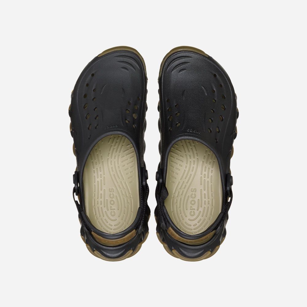Crocs - Xăng đan nam nữ Echo Gum Ro Clog Black Lifestyle