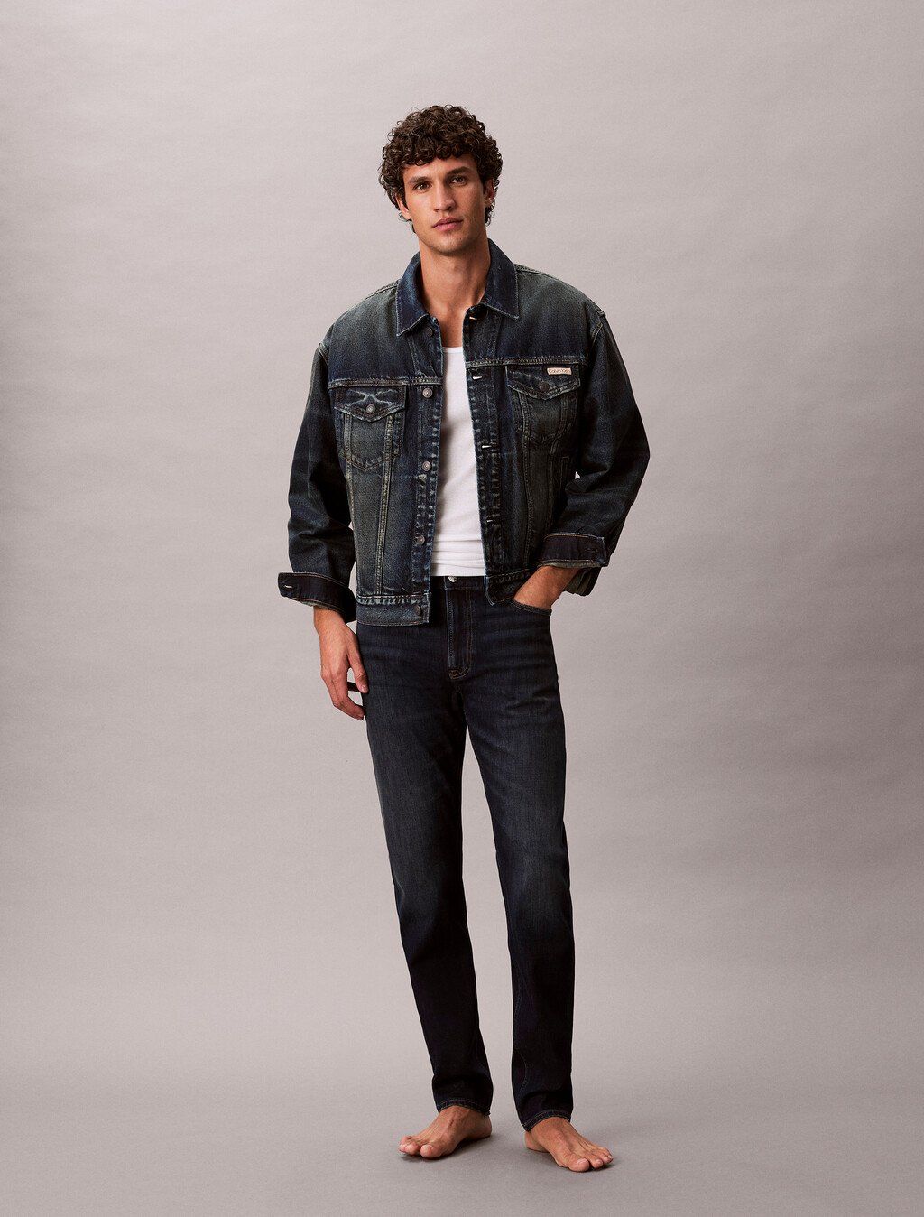 Calvin Klein - Quần jeans ống ôm nam Slim Taper 37.5 Jeans