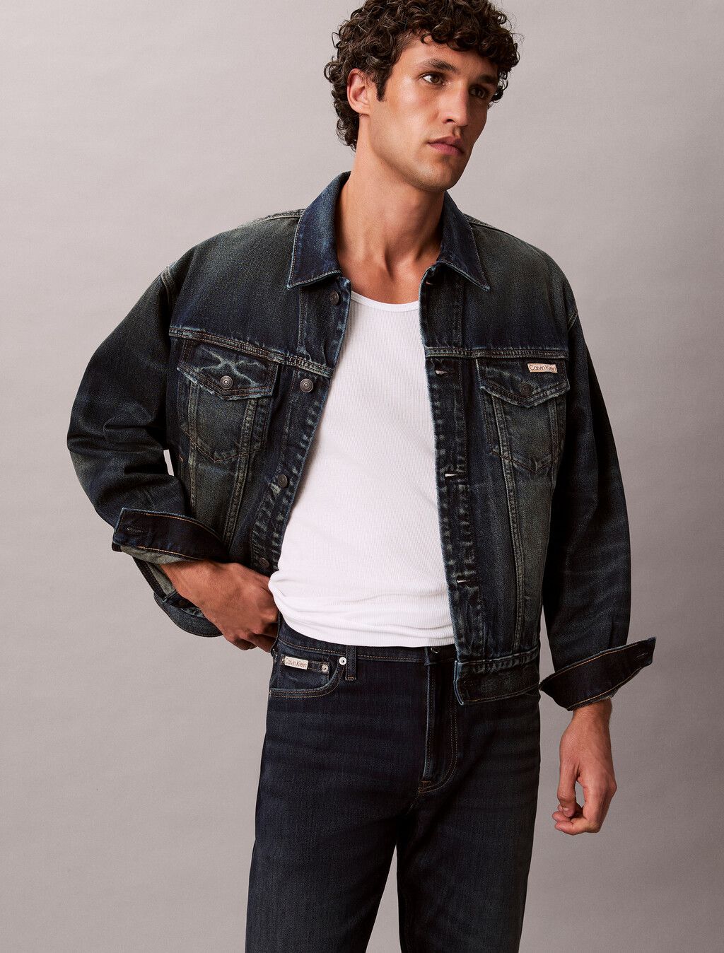 Calvin Klein - Quần jeans ống ôm nam Slim Taper 37.5 Jeans