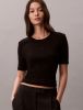 Calvin Klein - Áo Thun Tay Ngắn Nữ CK Variegated Rib Nano Logo