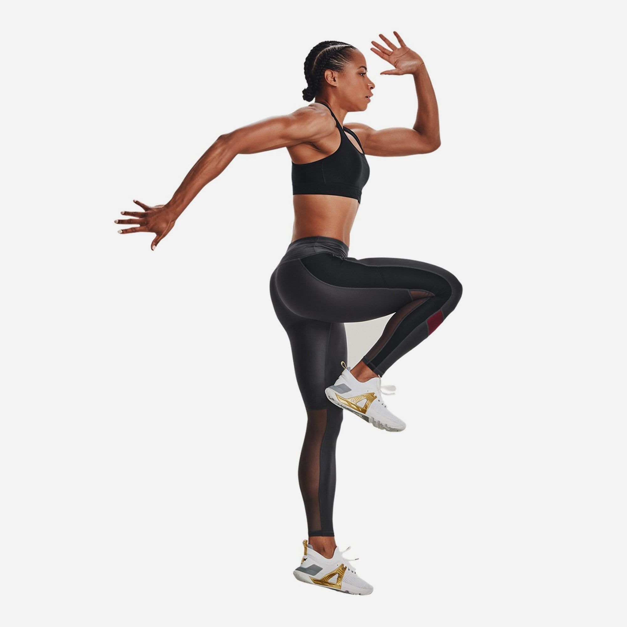 Under Armour - Quần dài ống bó thể thao nữ Project Rock Heatgear® No-Slip Waistband Tights