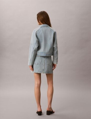 Calvin Klein - Váy Jean Nữ Denim Logo Tape Mini Skirt