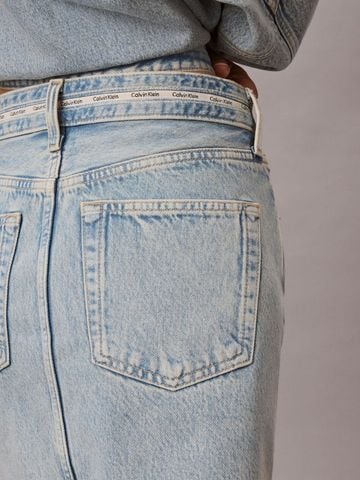 Calvin Klein - Váy Jean Nữ Denim Logo Tape Mini Skirt