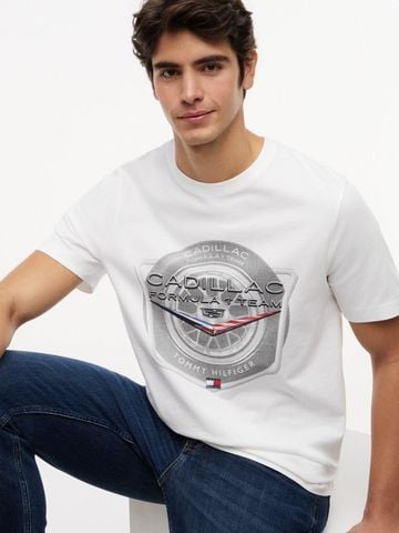 Tommy Hilfiger - Áo Thun Nam Tay Ngắn Camiseta blanca TH x Cadillac Formula 1® Team