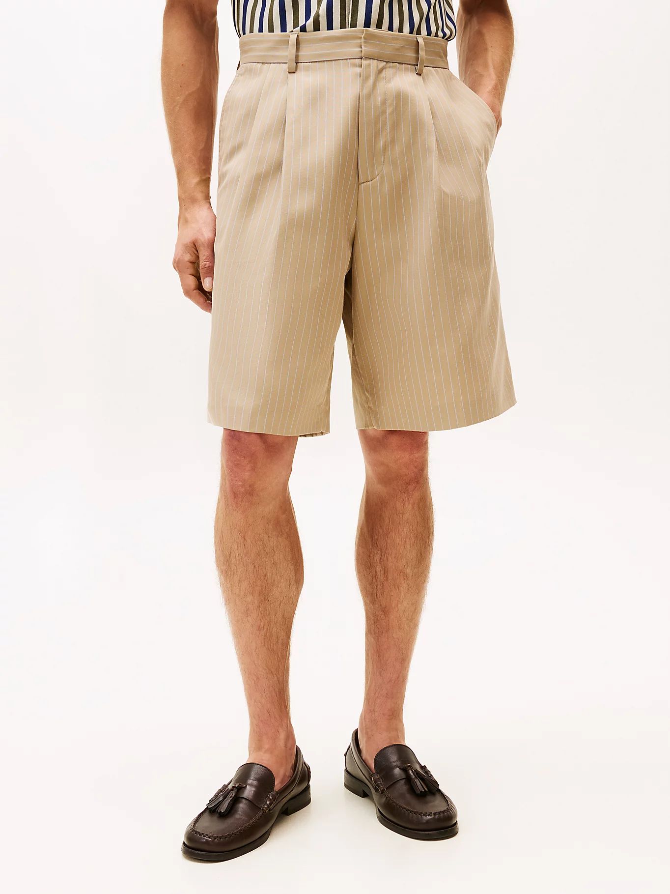 Tommy Hilfiger - Quần ngắn nam Pinstripe Pleated Shorts
