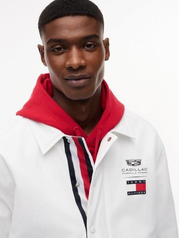 Tommy Hilfiger - Áo Khoác Nam Cadillac F1 Racing Chevron Coach Jacket - White
