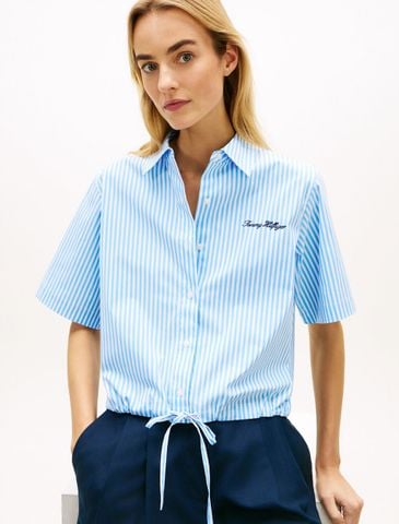 Tommy Hilfiger - Áo Sơ Mi Tay Ngắn Nữ Asia Fit Poplin Short Sleeve Shirt