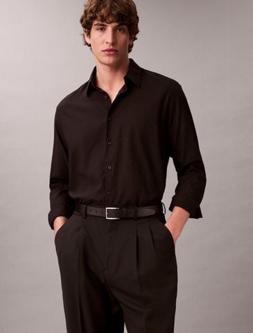 Calvin Klein - Áo sơ mi tay dài nam Emblem Jacquard Easy Shirt
