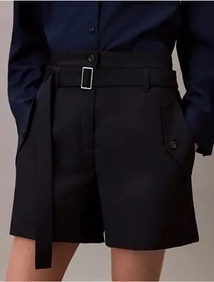Calvin Klein - Quần ngắn nữ Wool Blend Herringbone Utility Shorts - 2
