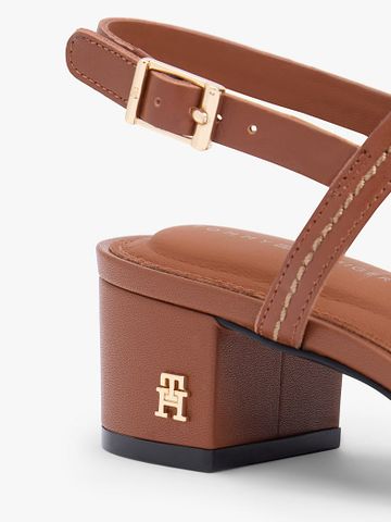 Tommy Hilfiger - Xăng Đan Nữ Leather Contrast Topstitch Block Heel Sandals