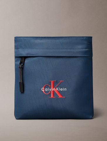 Calvin Klein - Túi đeo chéo nam Nylon Monogram Logo Flatpack