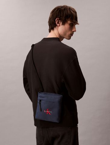 Calvin Klein - Túi đeo chéo nam Nylon Monogram Logo Flatpack - 2