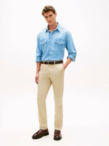 Tommy Hilfiger - Quần Kaki Dài Nam LW Cotton Satin Denton Chino