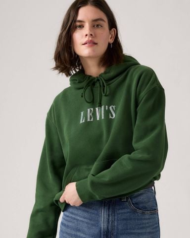 Levis - Áo nỉ có mũ trùm đầu tay dài nữ Everyday Hoodie - Green
