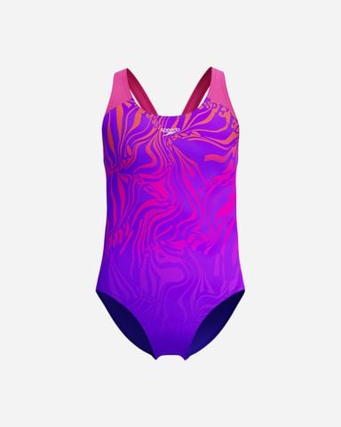 Speedo - Đồ bơi bé gái Girls' Speedo Digital Placement Splashback One Piece Swimsuit - Purple