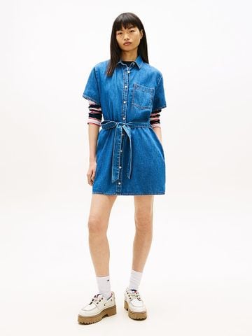 Tommy Hilfiger - Đầm Nữ Chambray Belted Mini Shirt Dress