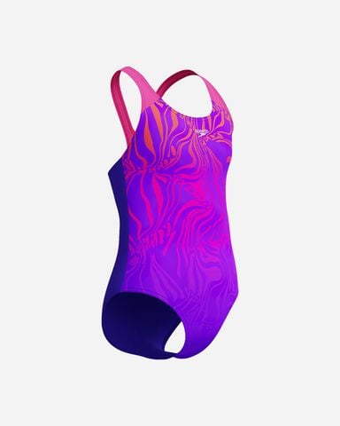 Speedo - Đồ bơi bé gái Girls' Speedo Digital Placement Splashback One Piece Swimsuit - Purple - 2
