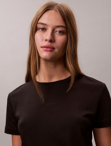 Calvin Klein - Áo thun thời trang nữ Nano Logo Supima Cotton Tee