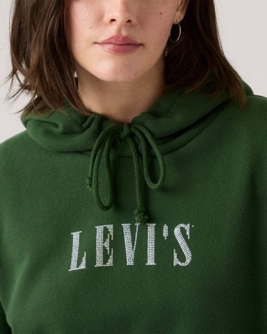 Levi's - Áo nỉ có mũ trùm đầu tay dài nữ Everyday Hoodie - Green