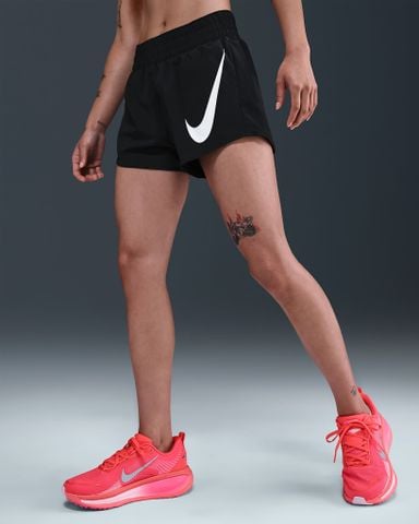 Nike - Quần ngắn chạy bộ Nữ One Swoosh Women's Dri-FIT Mid-Rise Loose Brief-Lined Running Shorts