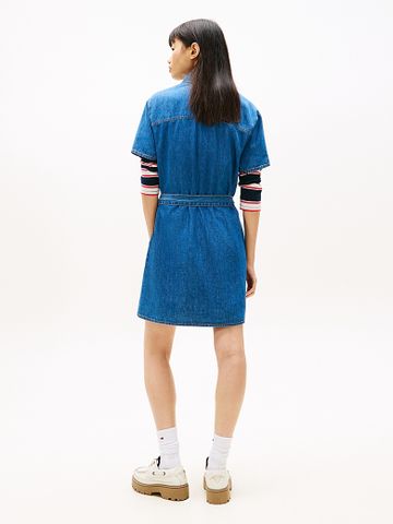 Tommy Hilfiger - Đầm Nữ Chambray Belted Mini Shirt Dress