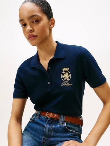 Tommy Hilfiger - Áo thun có cổ polo tay ngắn nữ Crest Embroidery Regular Fit Polo Shirt - 2