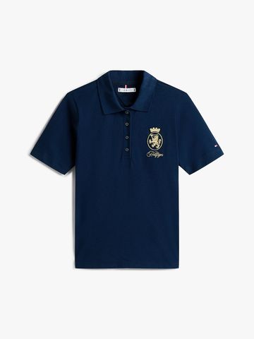 Tommy Hilfiger - Áo thun có cổ polo tay ngắn nữ Crest Embroidery Regular Fit Polo Shirt - 4