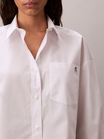 Calvin Klein - Áo Sơ Mi Nữ Cropped Cotton Poplin Shirt