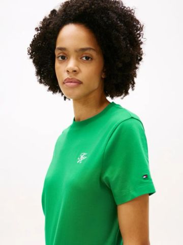 Tommy Hilfiger - Áo Thun Tay Ngắn Nữ Logo Embroidery Jersey Crew Neck T-Shirt
