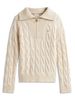 Tommy Hilfiger - Áo len tay dài nữ Half-Zip Cable Knit Soft Wool Jumper